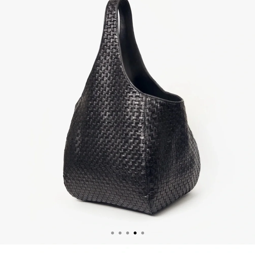 Clare V. Black Woven Leather Shoulder Bag - Picture 5 of 8